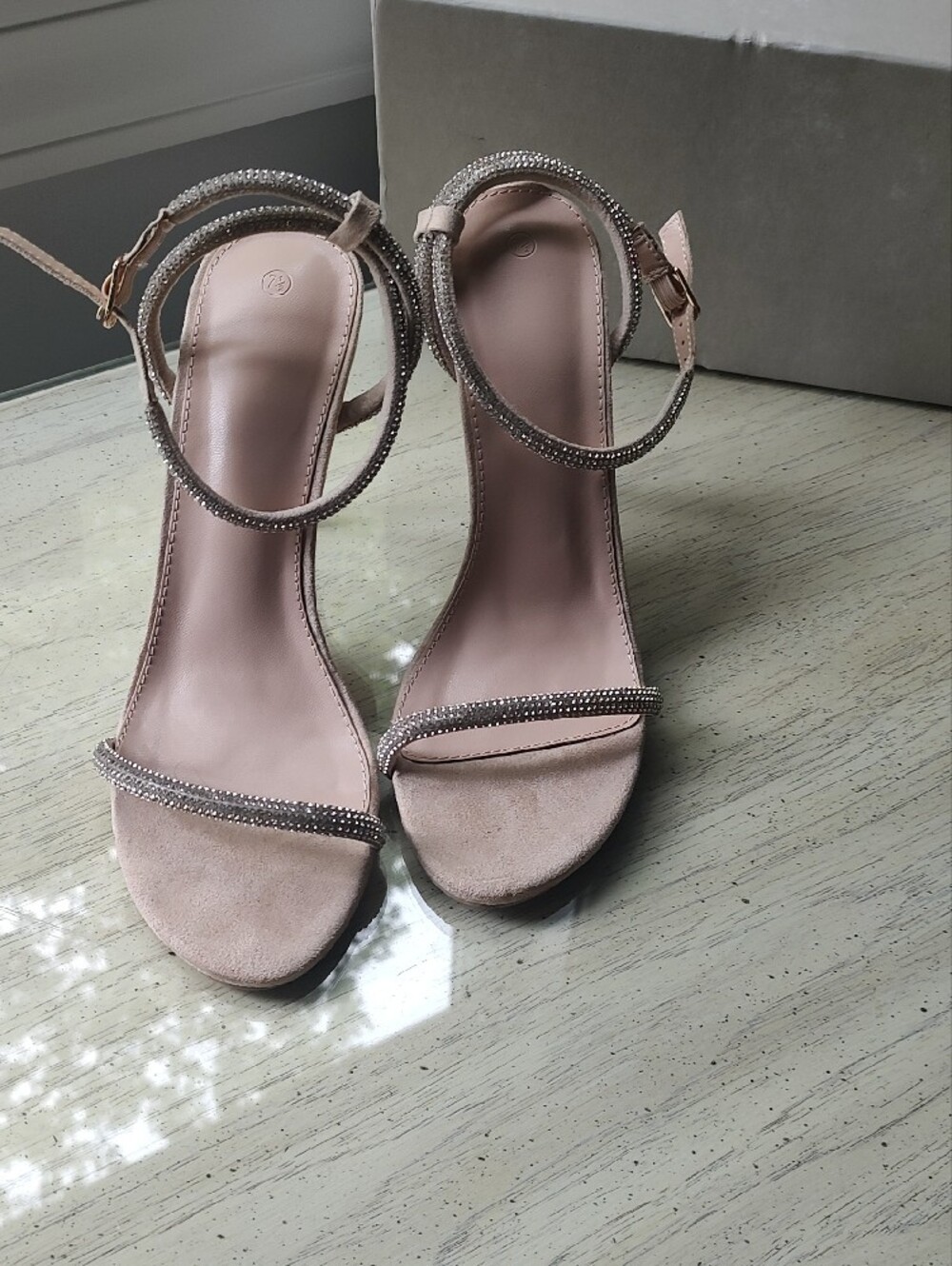 Women's Blush Crystal-Strap Sandals